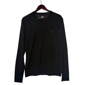 All Saints Sweater Mens L Black Wool LTWT Designer Streetwear Casual Minimalist